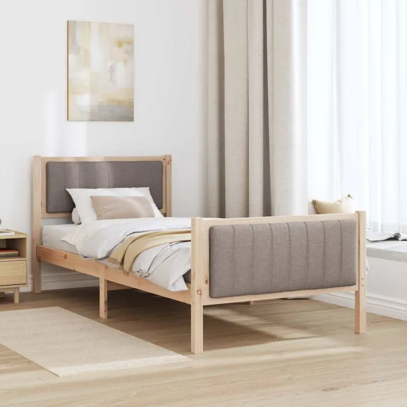 Lovos rėmas Ruda ir taupe 90 x 200 cm Pušies masyvas