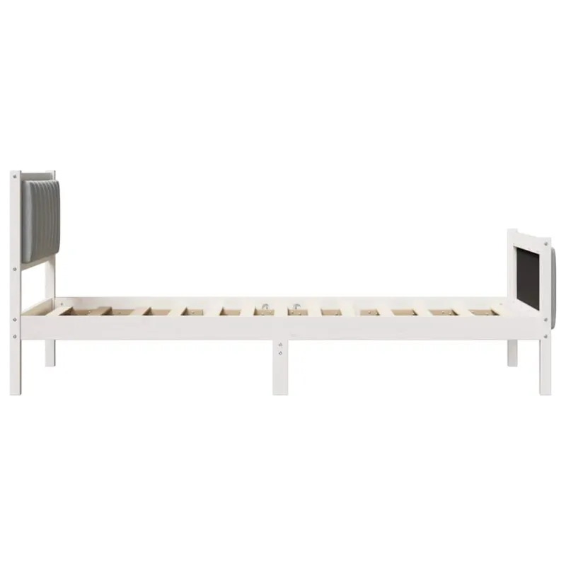Lovos rėmas Balta ir šviesiai pilka 90 x 200 cm Pušies masyvas