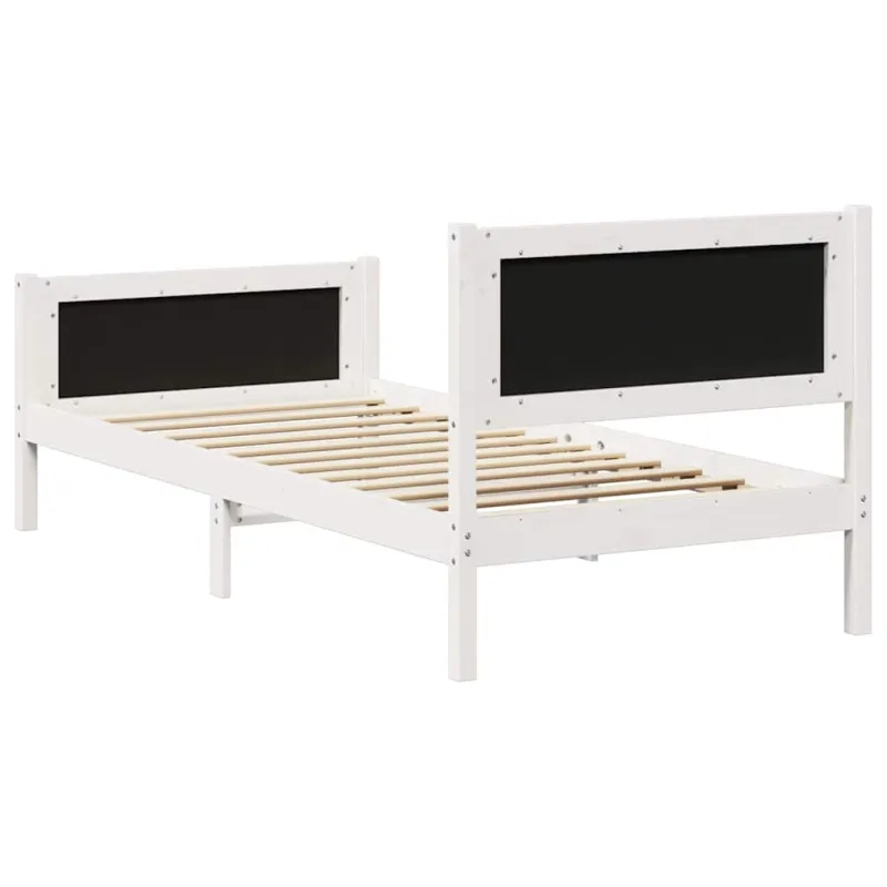 Lovos rėmas Balta ir šviesiai pilka 90 x 200 cm Pušies masyvas