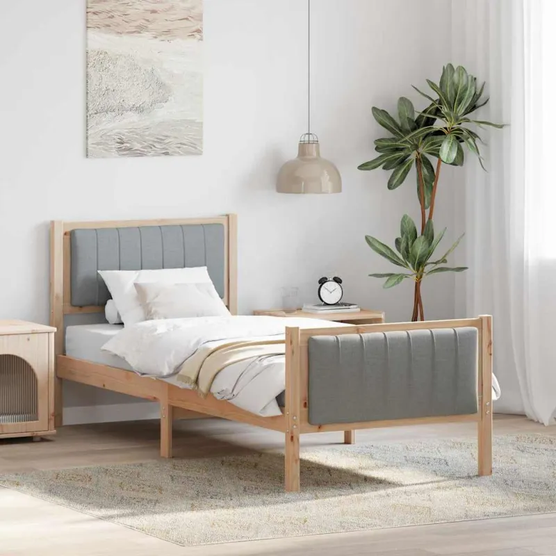 Lovos rėmas Ruda ir šviesiai pilka 80 x 200 cm Pušies masyvas