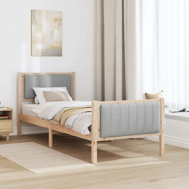 Lovos rėmas Ruda ir šviesiai pilka 80 x 200 cm Pušies masyvas