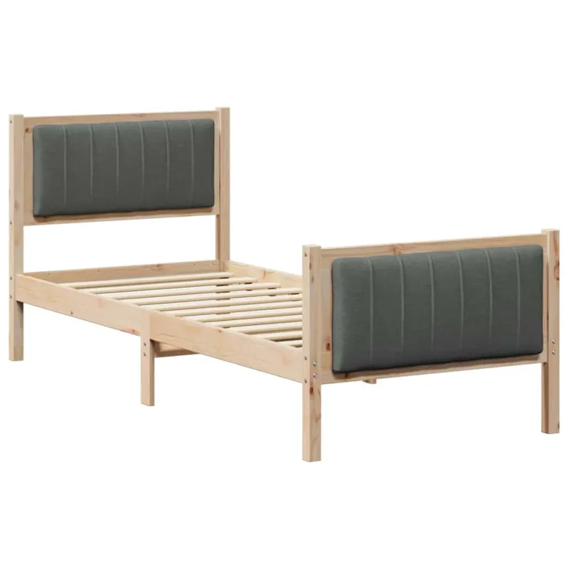 Lovos rėmas ruda ir tamsiai pilka 80 x 200 cm Pušies masyvas