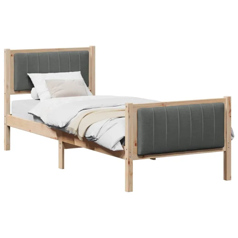 Lovos rėmas ruda ir tamsiai pilka 80 x 200 cm Pušies masyvas