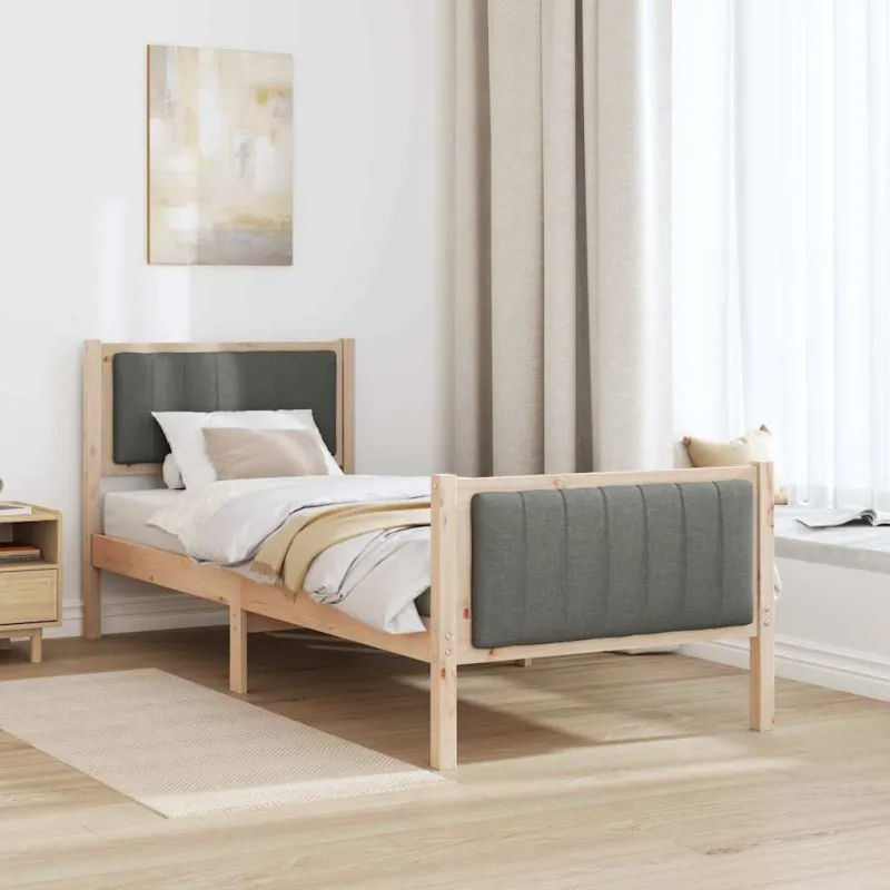 Lovos rėmas ruda ir tamsiai pilka 80 x 200 cm Pušies masyvas