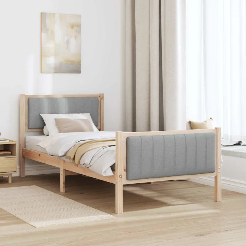 Lovos rėmas Ruda ir šviesiai pilka 90 x 190 cm Pušies masyvas