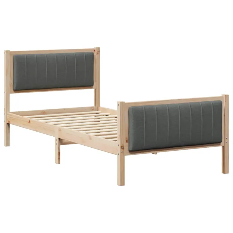 Lovos rėmas ruda ir tamsiai pilka 90 x 190 cm Pušies masyvas