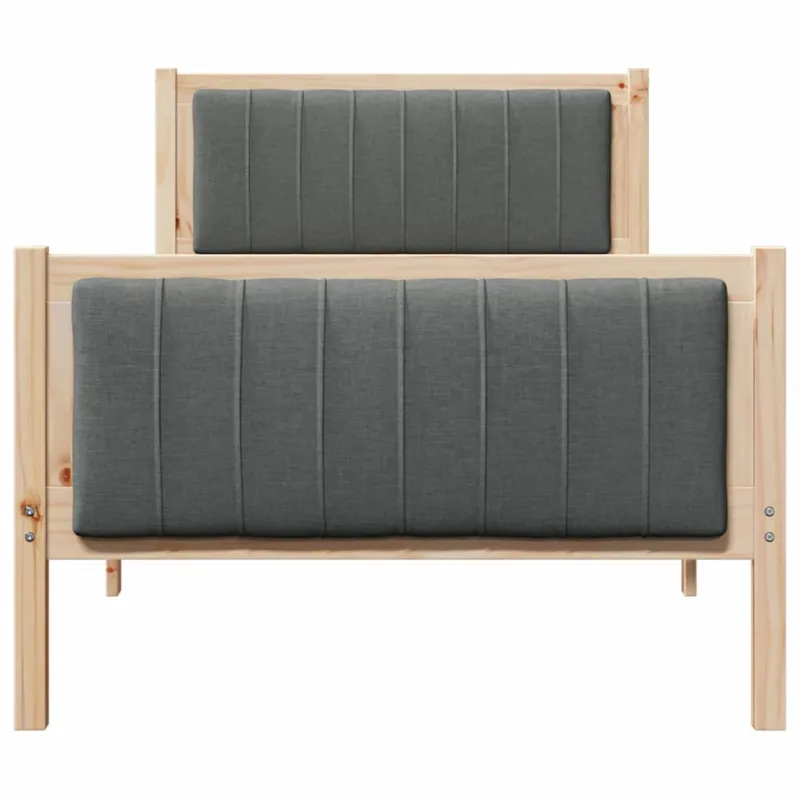 Lovos rėmas ruda ir tamsiai pilka 90 x 190 cm Pušies masyvas