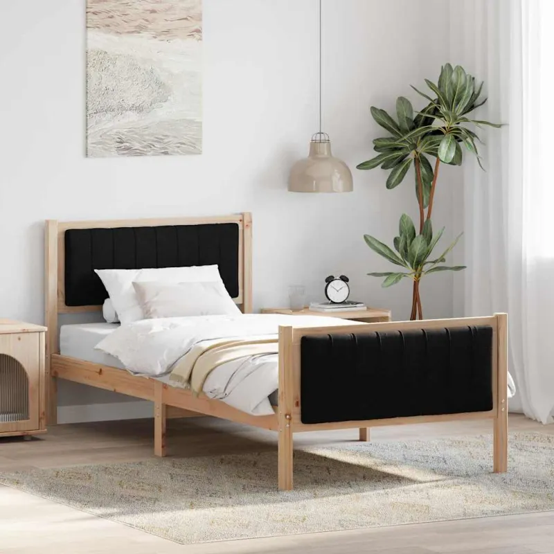Lovos rėmas Ruda ir juoda 90 x 190 cm Pušies masyvas