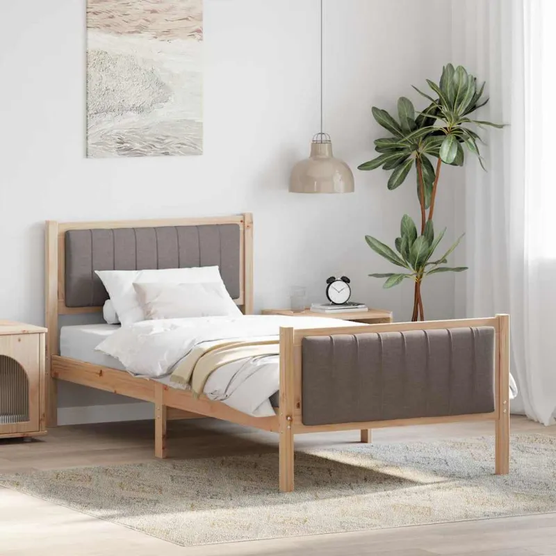 Lovos rėmas Ruda ir taupe 90 x 190 cm Pušies masyvas