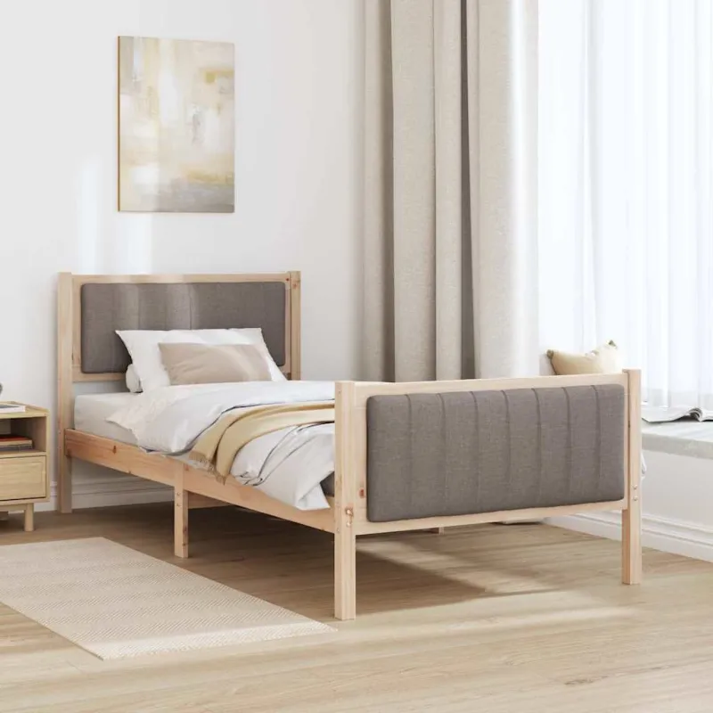 Lovos rėmas Ruda ir taupe 90 x 190 cm Pušies masyvas