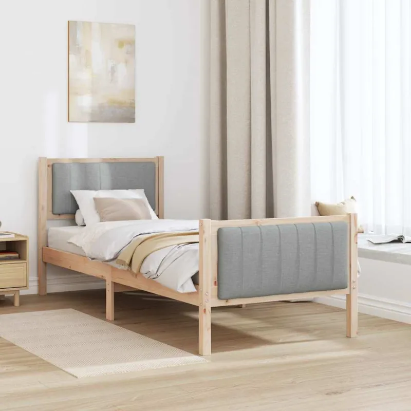 Lovos rėmas Ruda ir šviesiai pilka 75 x 190 cm Pušies masyvas