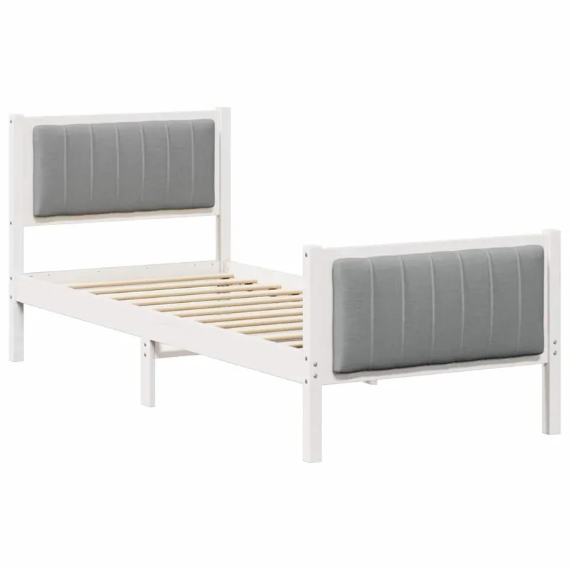 Lovos rėmas Balta ir šviesiai pilka 75 x 190 cm Pušies masyvas