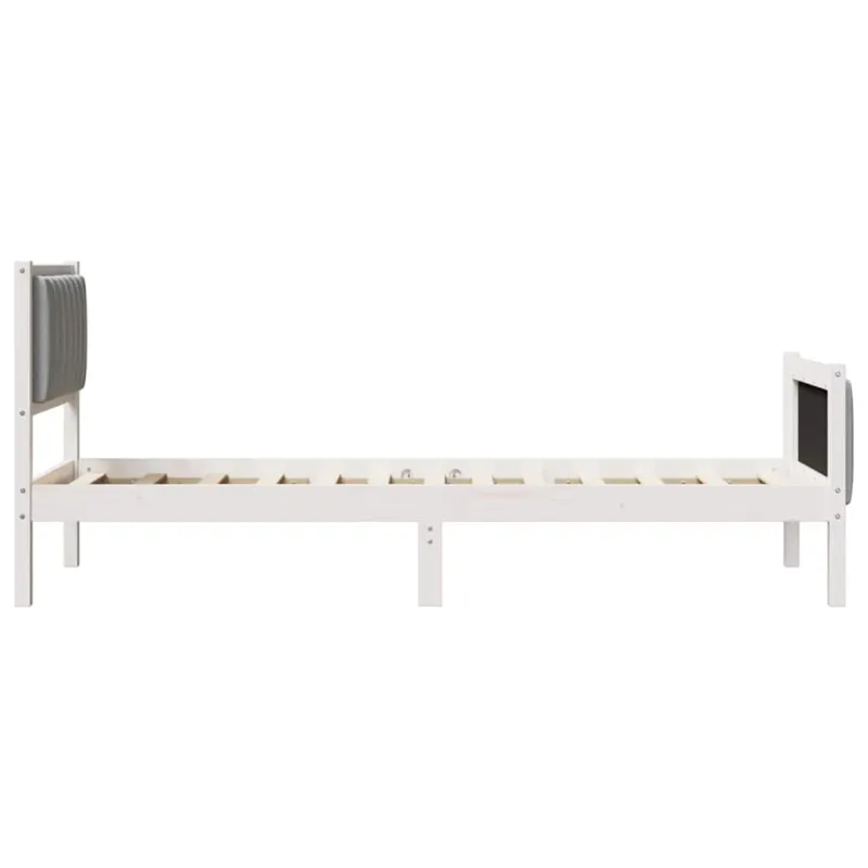 Lovos rėmas Balta ir šviesiai pilka 75 x 190 cm Pušies masyvas