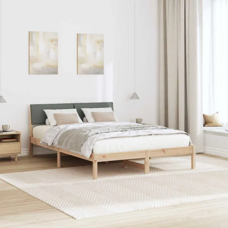 Lovos rėmas ruda ir tamsiai pilka 150 x 200 cm Pušies masyvas