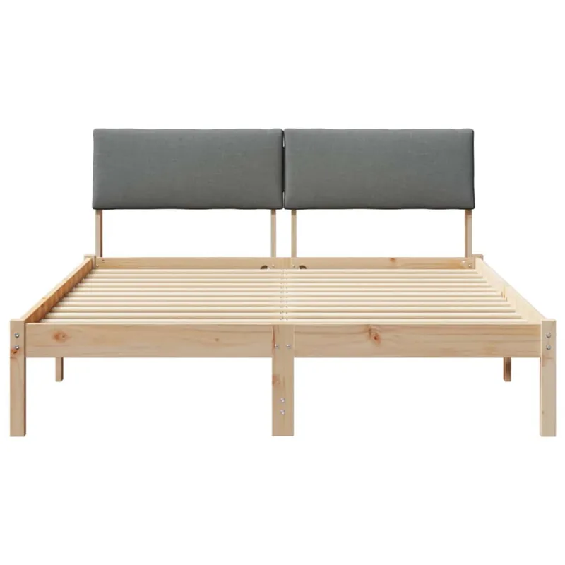 Lovos rėmas ruda ir tamsiai pilka 140 x 200 cm Pušies masyvas