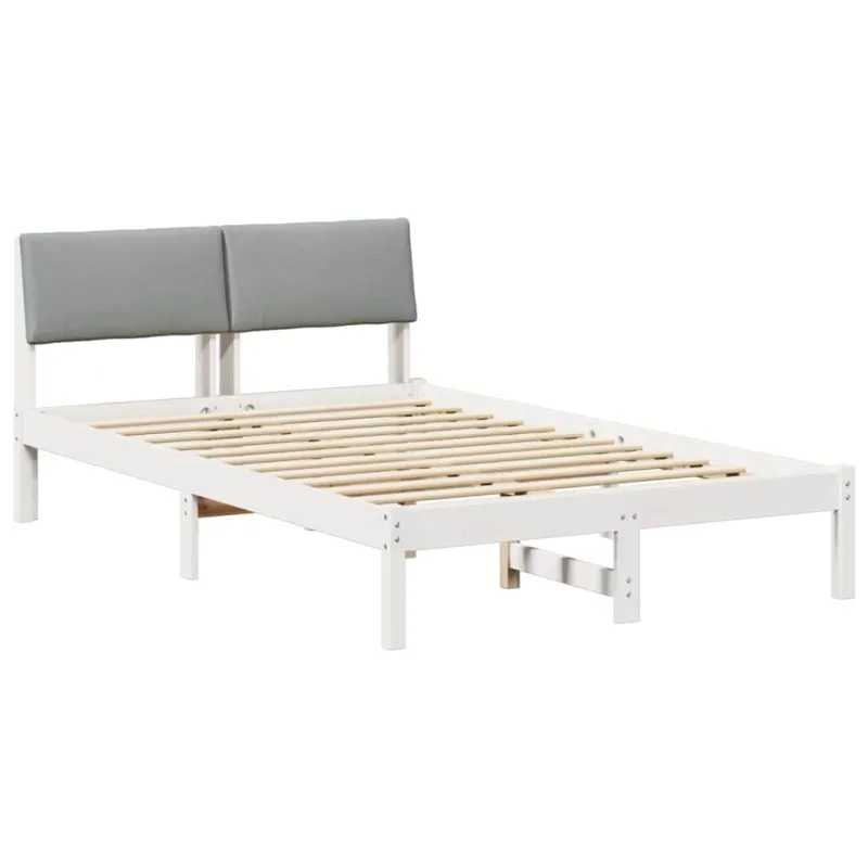 Lovos rėmas Balta ir šviesiai pilka 120 x 200 cm Pušies masyvas