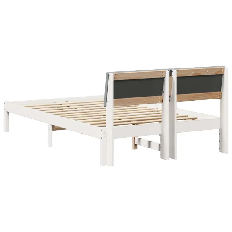 Lovos rėmas Balta ir šviesiai pilka 120 x 200 cm Pušies masyvas