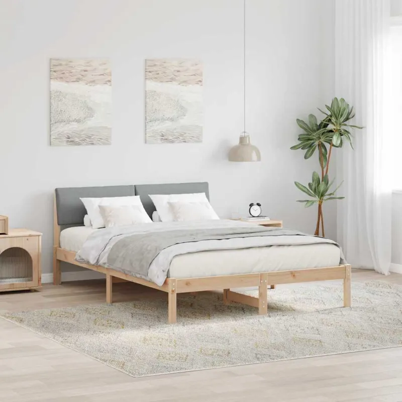 Lovos rėmas Ruda ir šviesiai pilka 135 x 190 cm Pušies masyvas