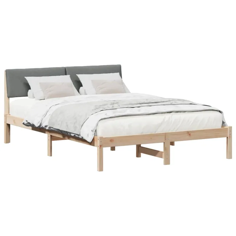 Lovos rėmas ruda ir tamsiai pilka 135 x 190 cm Pušies masyvas
