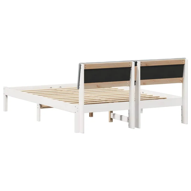 Lovos rėmas Balta ir šviesiai pilka 135 x 190 cm Pušies masyvas