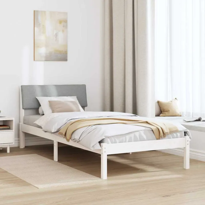 Lovos rėmas Balta ir šviesiai pilka 100 x 200 cm Pušies masyvas