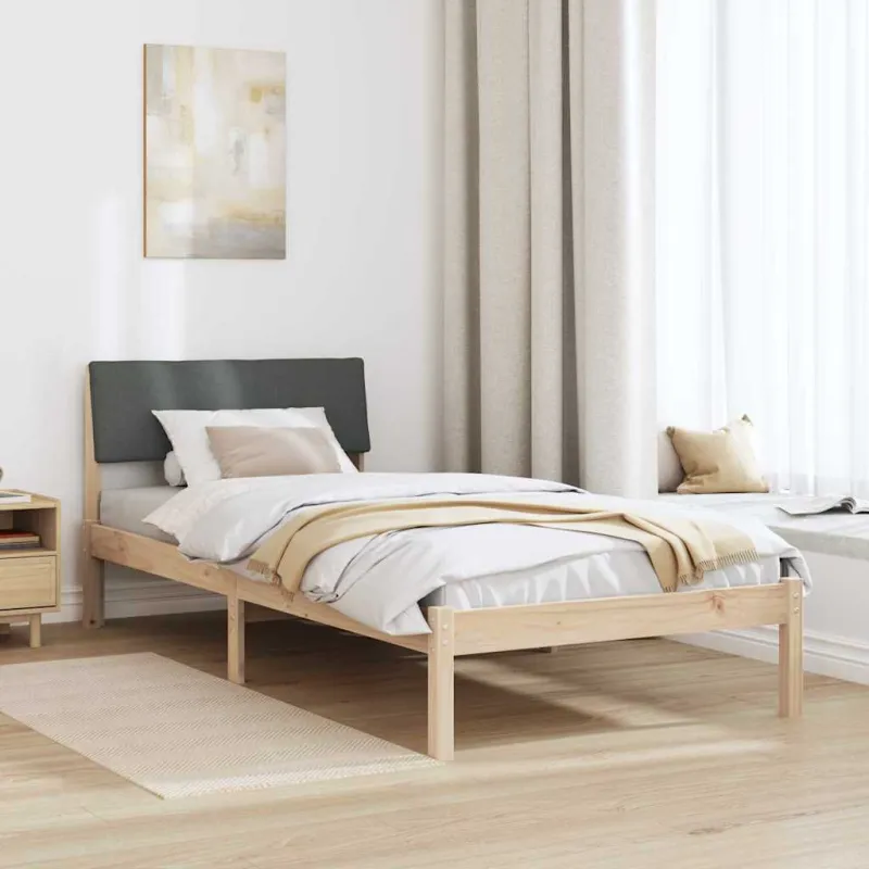 Lovos rėmas ruda ir tamsiai pilka 90 x 200 cm Pušies masyvas