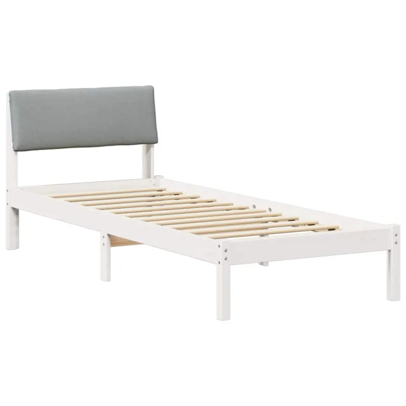 Lovos rėmas Balta ir šviesiai pilka 80 x 200 cm Pušies masyvas