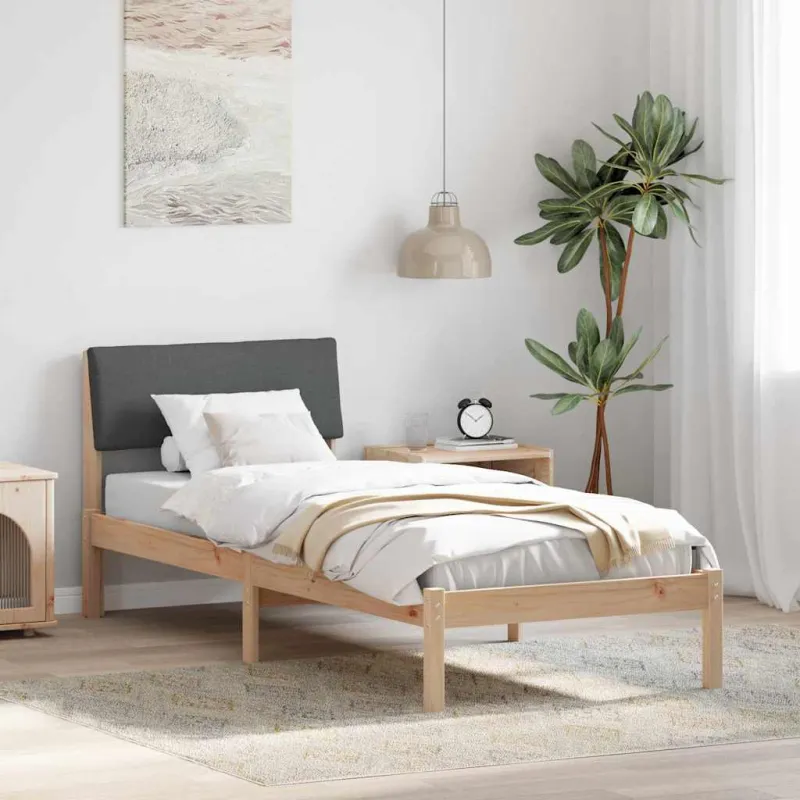 Lovos rėmas ruda ir tamsiai pilka 75 x 190 cm Pušies masyvas