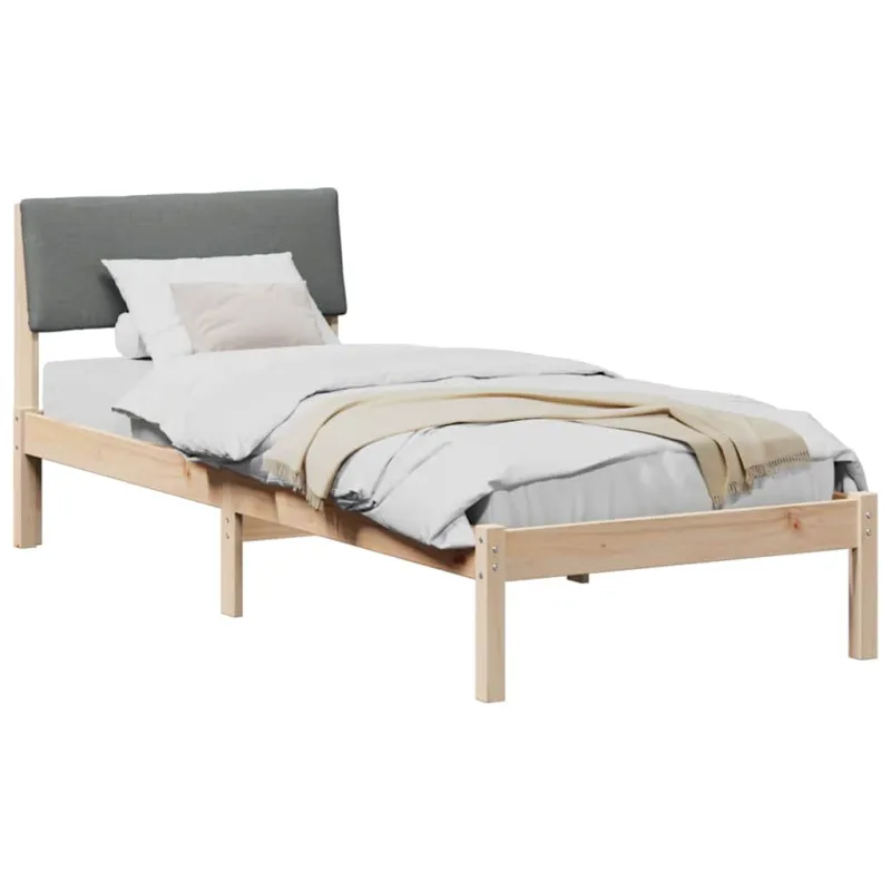 Lovos rėmas ruda ir tamsiai pilka 75 x 190 cm Pušies masyvas
