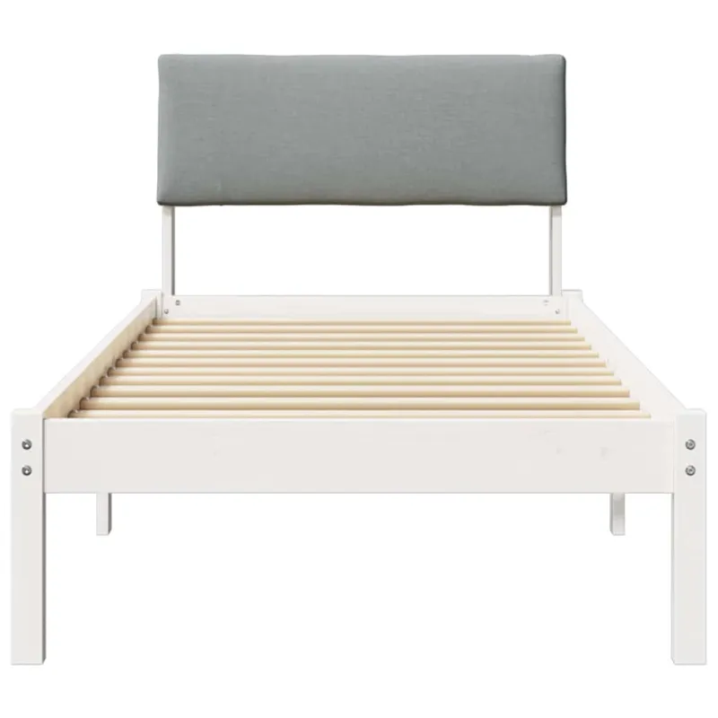 Lovos rėmas Balta ir šviesiai pilka 75 x 190 cm Pušies masyvas