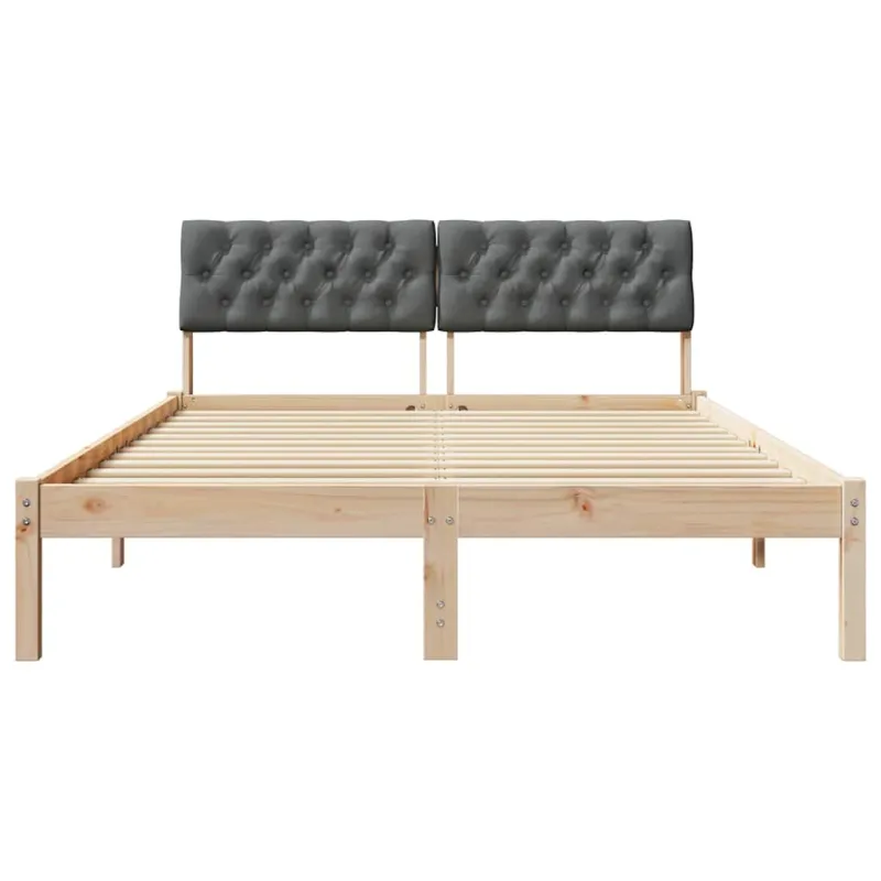 Lovos rėmas ruda ir tamsiai pilka 160 x 200 cm Pušies masyvas