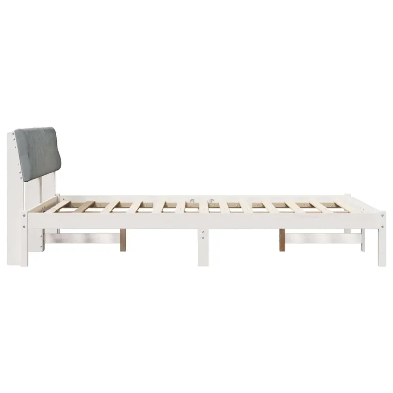 Lovos rėmas Balta ir šviesiai pilka 150 x 200 cm Pušies masyvas