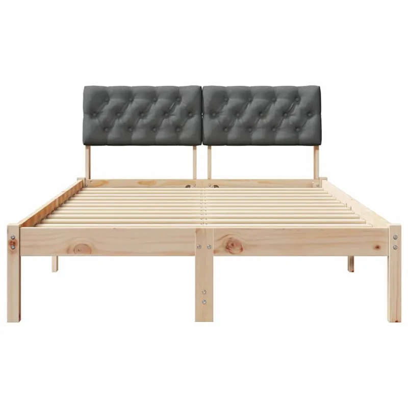 Lovos rėmas ruda ir tamsiai pilka 120 x 200 cm Pušies masyvas