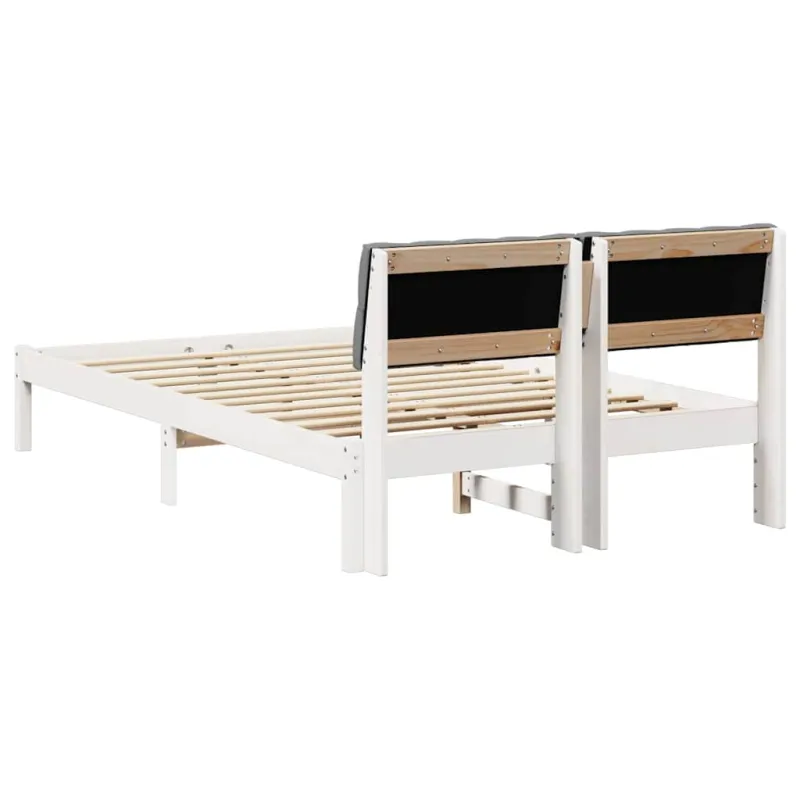 Lovos rėmas Balta ir šviesiai pilka 120 x 200 cm Pušies masyvas