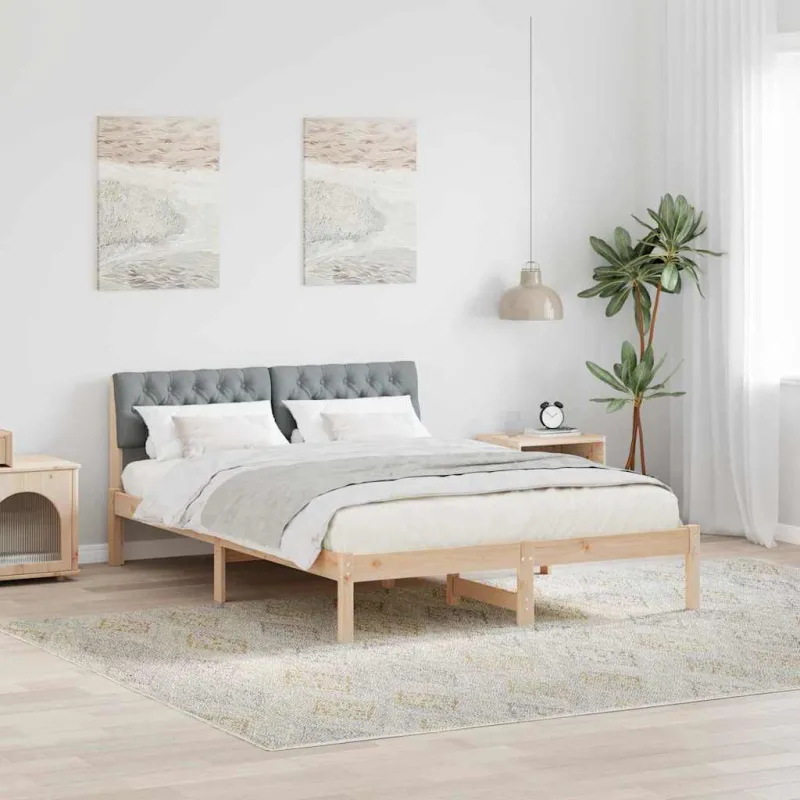 Lovos rėmas Ruda ir šviesiai pilka 140 x 190 cm Pušies masyvas
