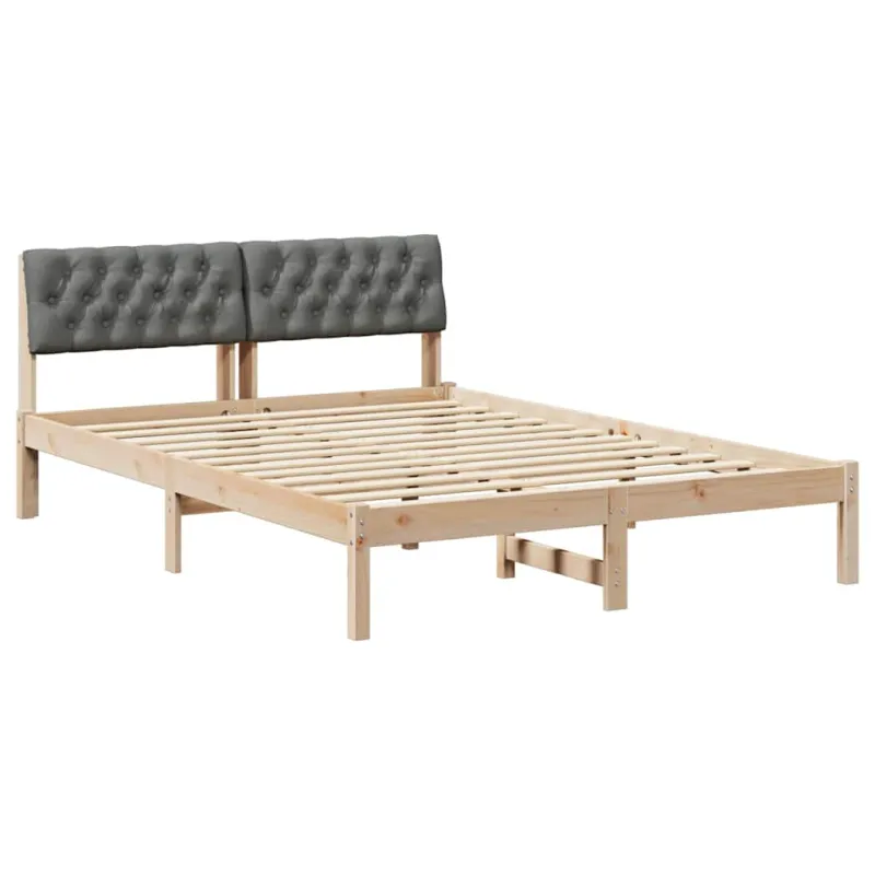 Lovos rėmas ruda ir tamsiai pilka 140 x 190 cm Pušies masyvas