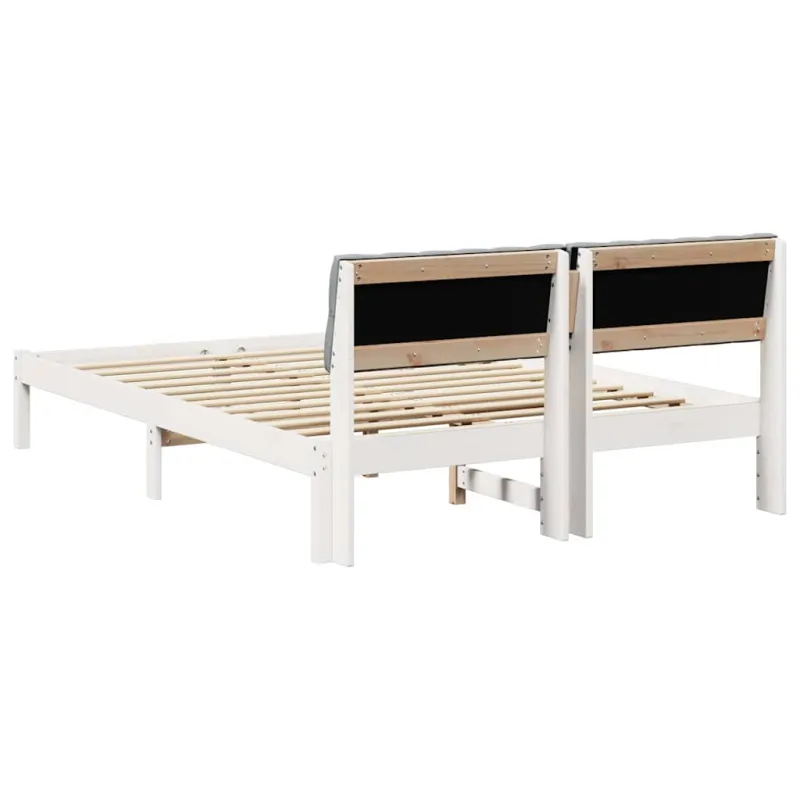 Lovos rėmas Balta ir šviesiai pilka 140 x 190 cm Pušies masyvas