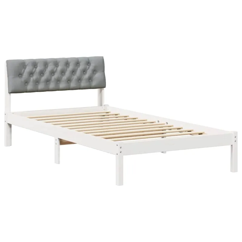 Lovos rėmas Balta ir šviesiai pilka 100 x 200 cm Pušies masyvas