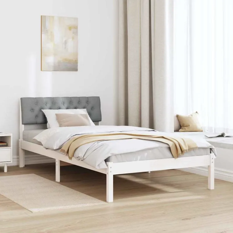 Lovos rėmas Balta ir šviesiai pilka 100 x 200 cm Pušies masyvas