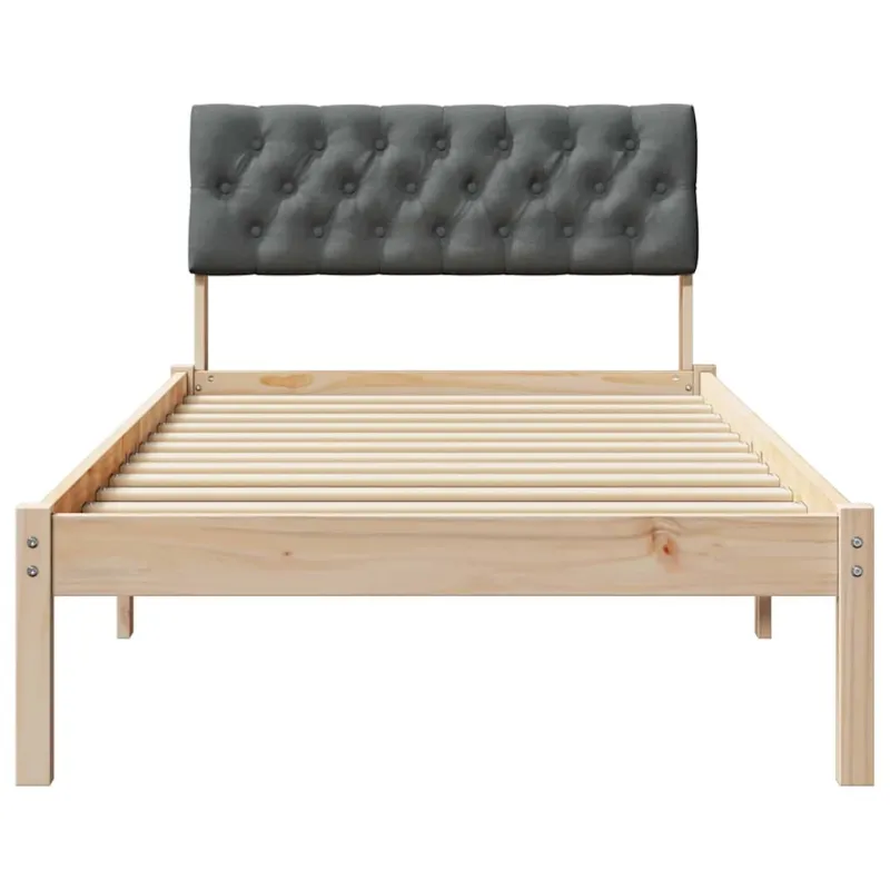 Lovos rėmas ruda ir tamsiai pilka 90 x 200 cm Pušies masyvas