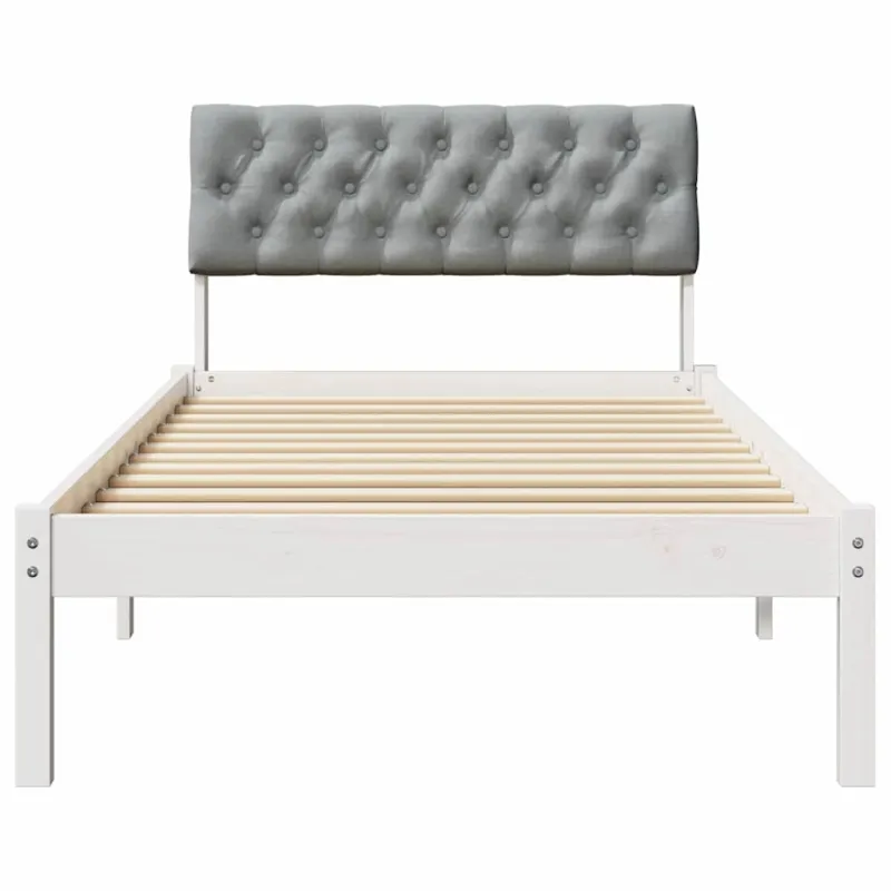 Lovos rėmas Balta ir šviesiai pilka 90 x 200 cm Pušies masyvas