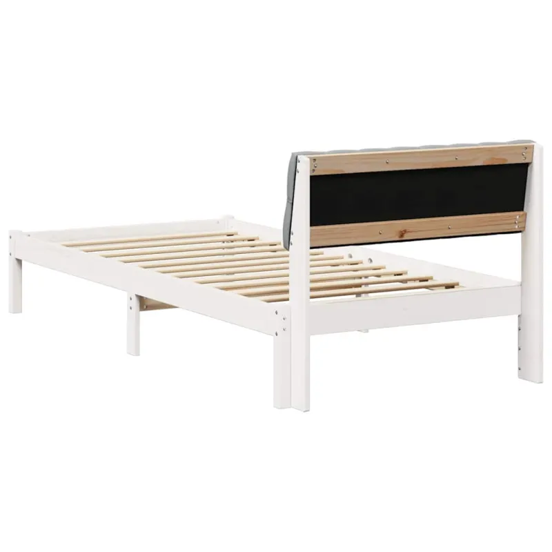 Lovos rėmas Balta ir šviesiai pilka 90 x 200 cm Pušies masyvas