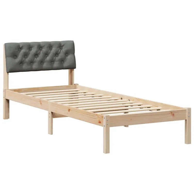 Lovos rėmas ruda ir tamsiai pilka 80 x 200 cm Pušies masyvas