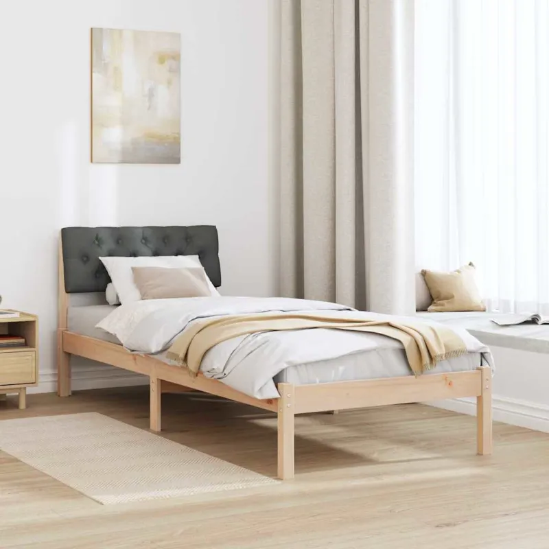 Lovos rėmas ruda ir tamsiai pilka 80 x 200 cm Pušies masyvas