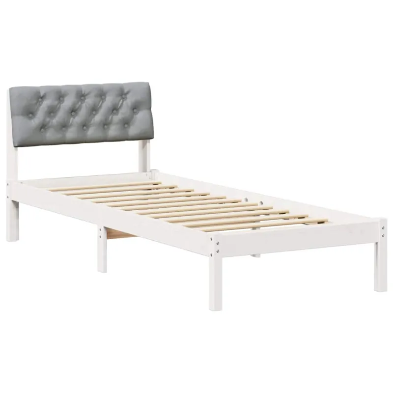 Lovos rėmas Balta ir šviesiai pilka 80 x 200 cm Pušies masyvas