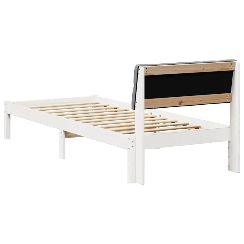 Lovos rėmas Balta ir šviesiai pilka 80 x 200 cm Pušies masyvas