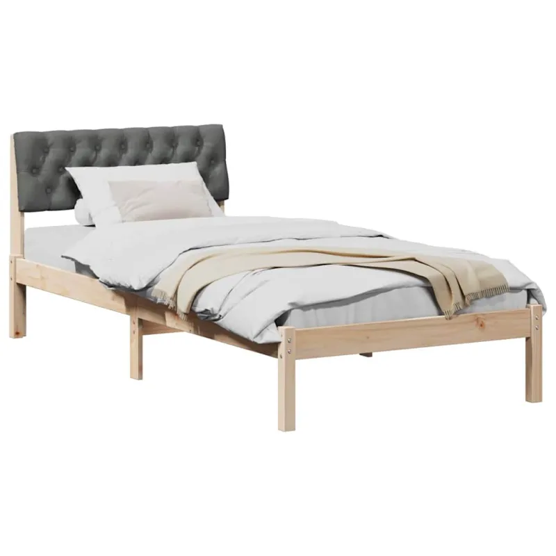 Lovos rėmas ruda ir tamsiai pilka 90 x 190 cm Pušies masyvas
