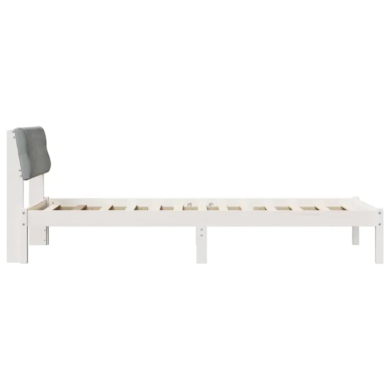 Lovos rėmas Balta ir šviesiai pilka 90 x 190 cm Pušies masyvas