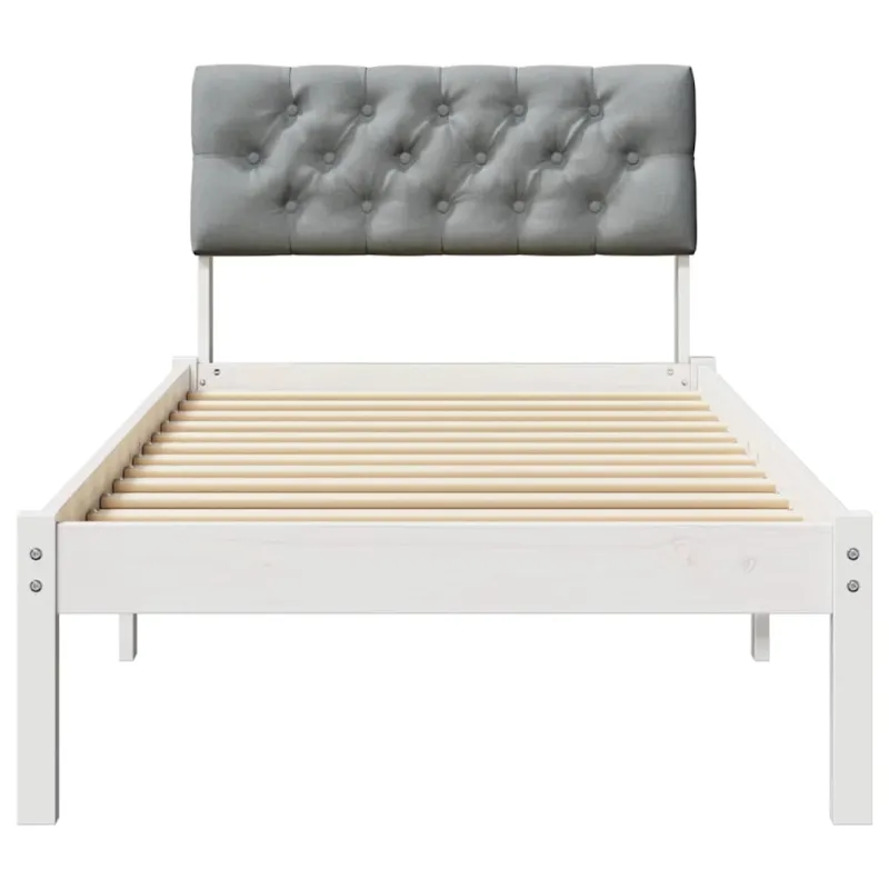 Lovos rėmas Balta ir šviesiai pilka 75 x 190 cm Pušies masyvas