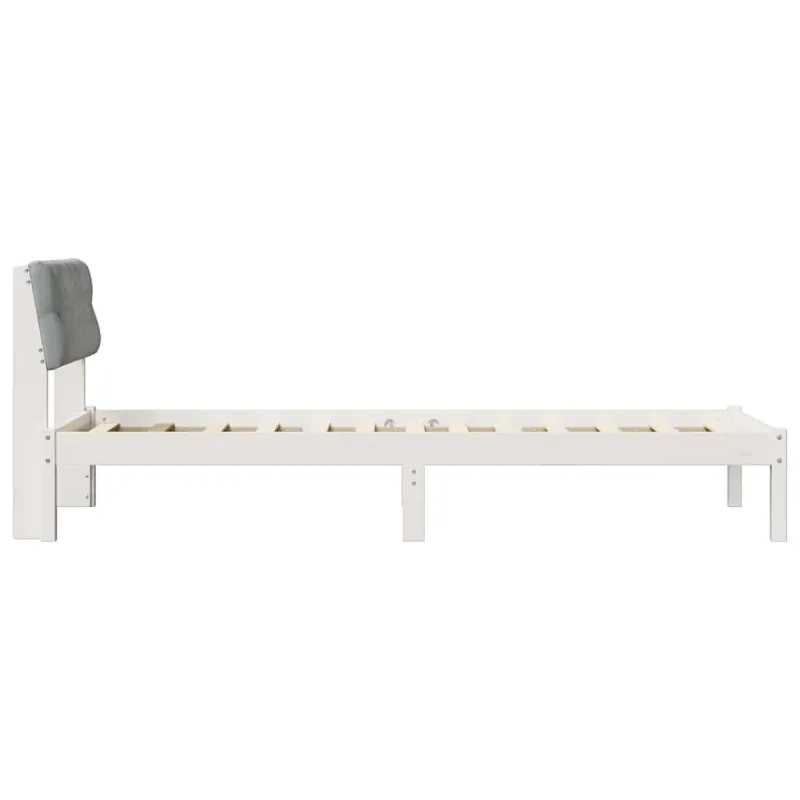 Lovos rėmas Balta ir šviesiai pilka 75 x 190 cm Pušies masyvas